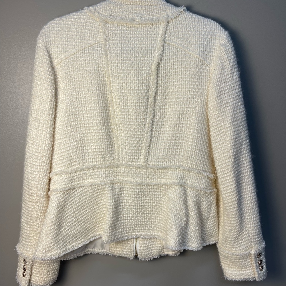 INC International Concepts Women's Cream Textured Blazer - Picture 3 of 5